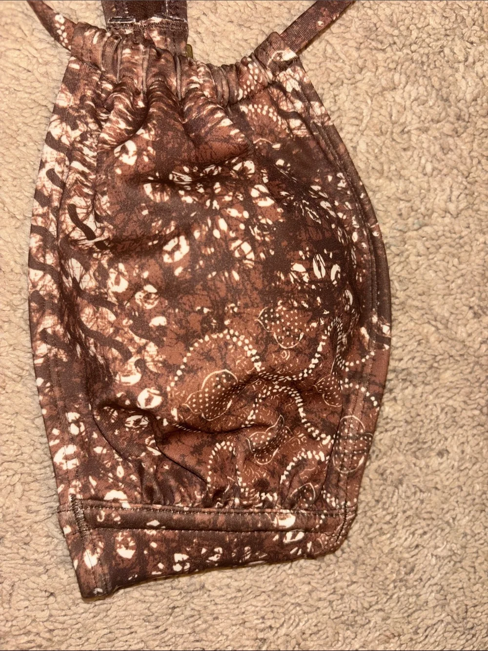 No Boundaries Brown Sequin Halter Bikini Top